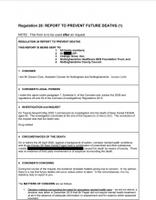 Regulation 28: Report to prevent future deaths: Sean Fegan
